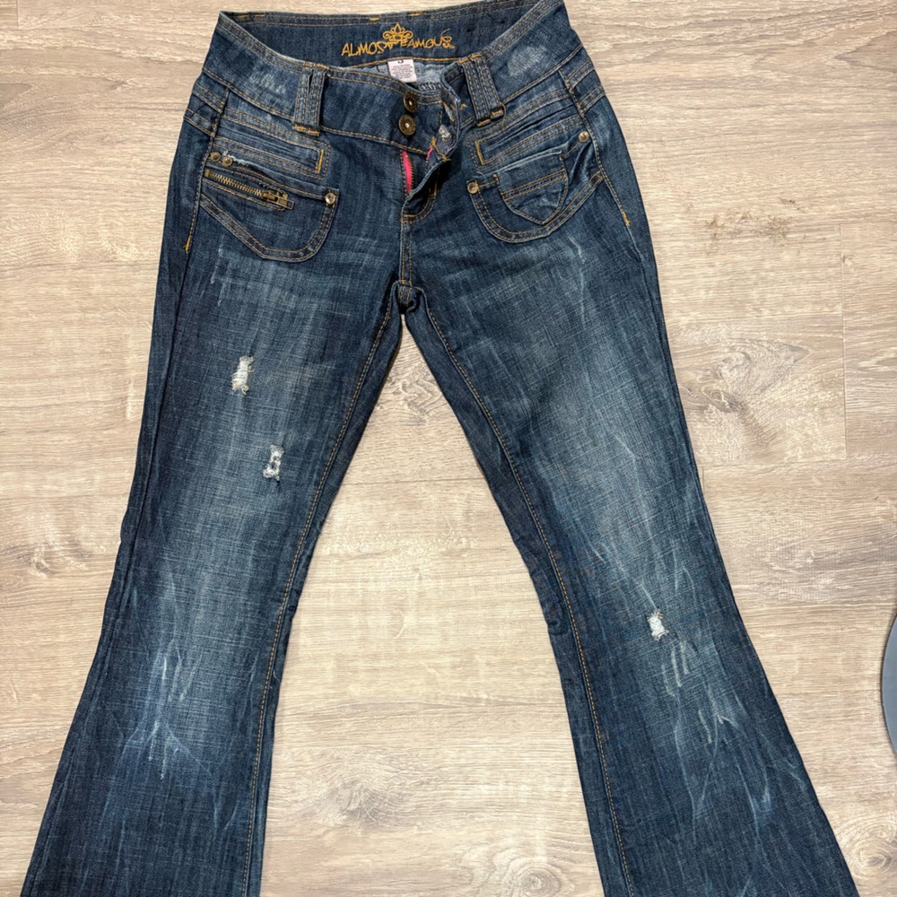 Almost Famous Blue Distressed Women Jeans